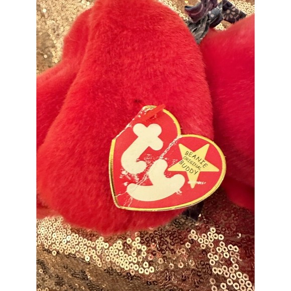 TY BEANIE BUDDIES RED ROVER DOG W/ Handkerchief, Plush Stuffed Animal Puppy P9 - Picture 7 of 11
